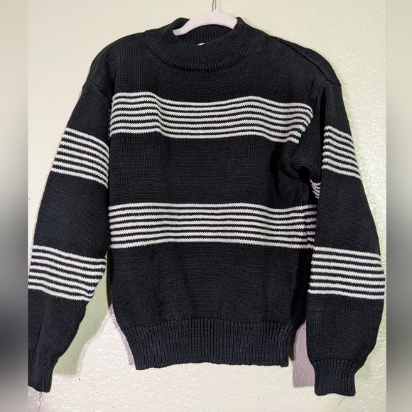 Vintage Striped Mock Turtleneck Sweater - Picture 1 of 4